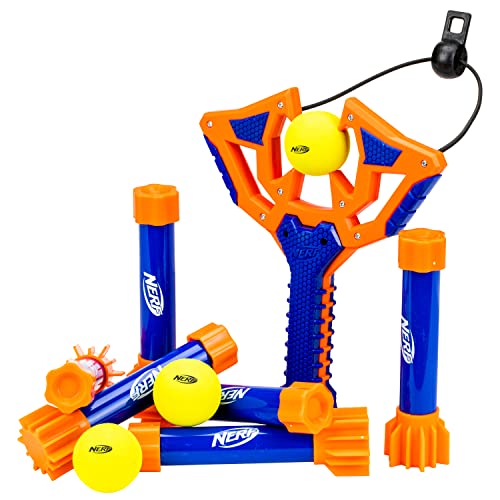 Load image into Gallery viewer, NERF Slingshot Challenge - Kids Slingshot Bowling Game Set - Toy Slingshot Target Game for Kids - Foam Ball Slingshot + NERF Balls Included - Fun Kids
