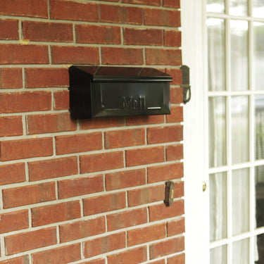 Architectural Mailboxes Townhouse Classic Galvanized Steel Wall Mount Black Mailbox