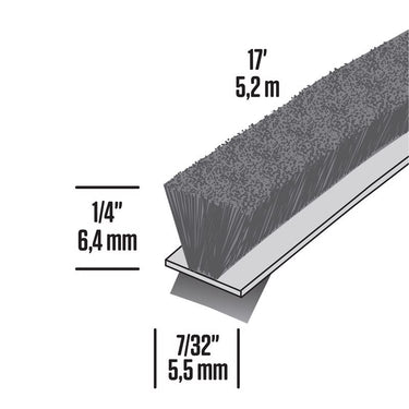 M-D Building Products Gray Pile Weatherstrip For Doors and Windows 204 in. L X 0.22 in.
