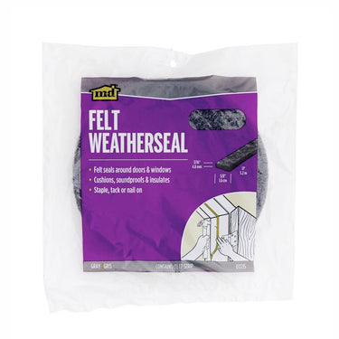 M-D Building Products Gray Felt Weatherseal For Doors and Windows 204 in. L X 0.19 in.