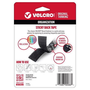 VELCRO Brand Sticky Back Medium Nylon Hook and Loop Fastener 60 in. L 1 pk