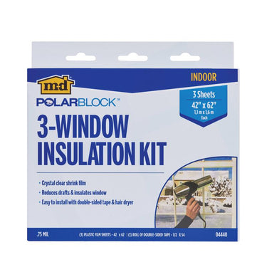 M-D Building Products Polar Block Indoor Window Shrink Film 42 in. L X 62 in. W 3 sheet