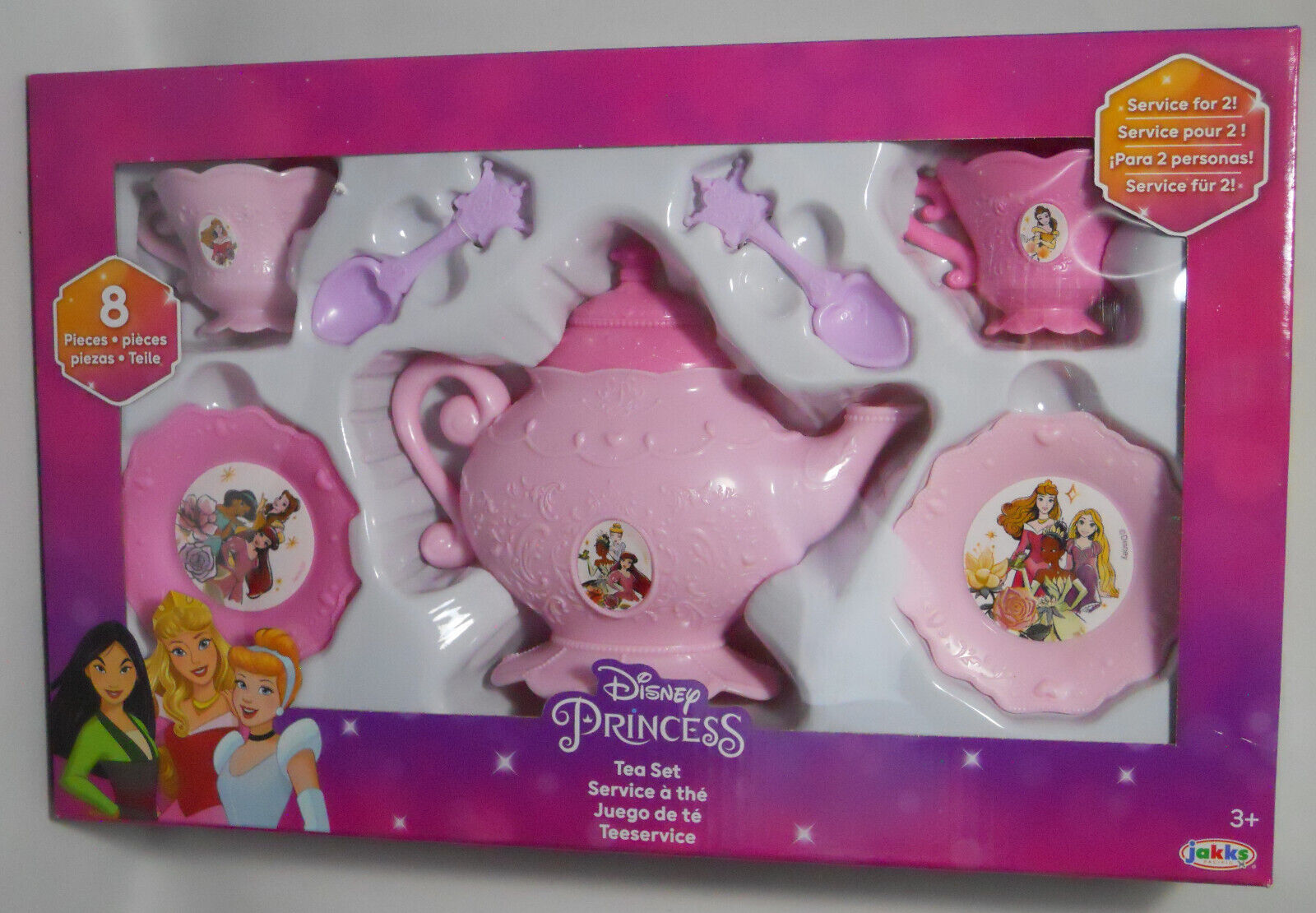 Disney Princess Tea Set 8 Piece Service Set for 2 Pretend Play – The ...