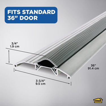 M-D Building Products 0.75 in. H X 3.75 in. W X 36 in. L Aluminum Deluxe Low Threshold Silver