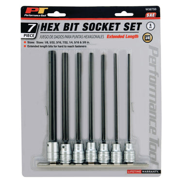 7 pc. 3/8" Dr. SAE Hex Bit Set