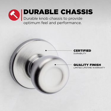 Kwikset Tylo Satin Chrome Passage Door Knob