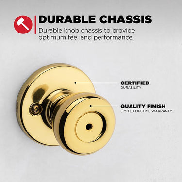 Kwikset Tylo Polished Brass Privacy Knob