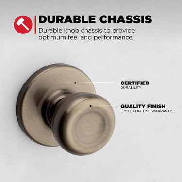 Kwikset Tylo Antique Brass Passage Door Knob