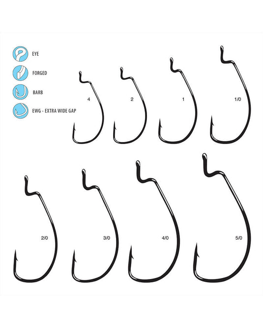 Gamakatsu Worm, Extra Wide Gap (EWG) Size 2/0