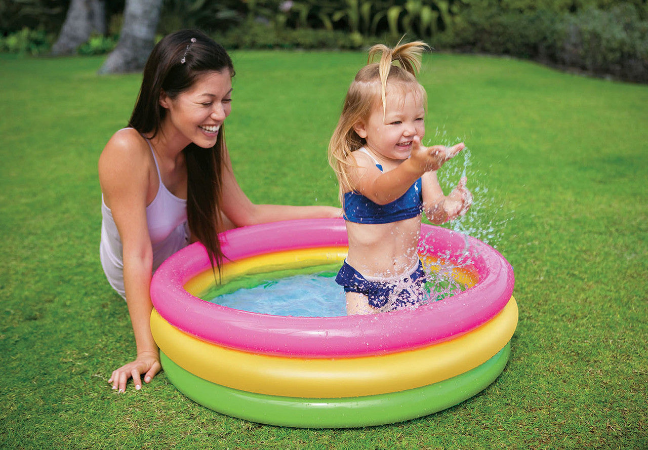 Child Inset Pool Intex Sunset Glow Inflatable Kiddie Pool - 34