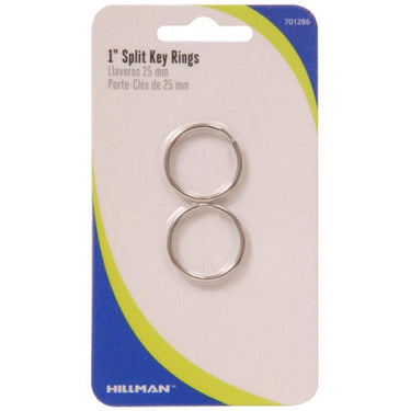 HILLMAN Tempered Steel Silver Split Rings/Cable Rings Key Ring