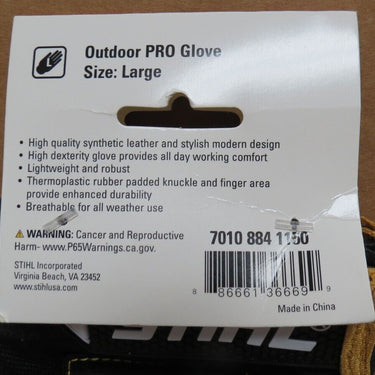 STIHL Outdoor PRO Gloves Black/Yellow L 1 Pair