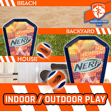 NERF Self-Stick Toss and Catch Tennis Ball Game with Paddles - Outdoor Games at Academy Sports