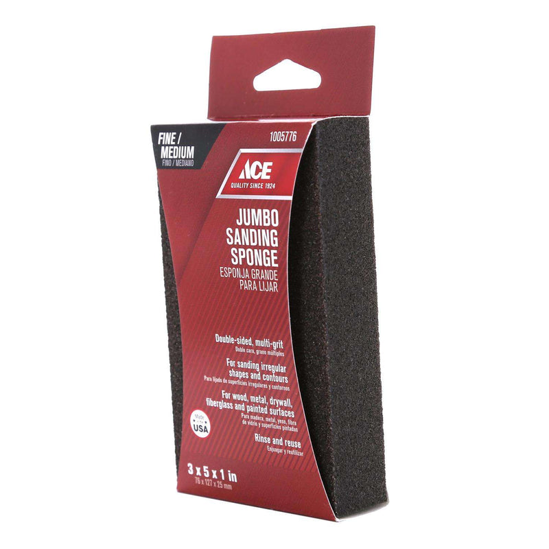 Load image into Gallery viewer, Ace 5 in. L X 3 in. W X 1 in. 120/80 Grit Assorted Extra Large Sanding Sponge
