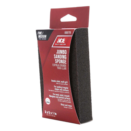 Ace 5 in. L X 3 in. W X 1 in. 120/80 Grit Assorted Extra Large Sanding Sponge