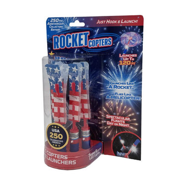 Rocket Copters 250th Anniversary Limited Addition LED Helicopters Launching Toy Patriotic
