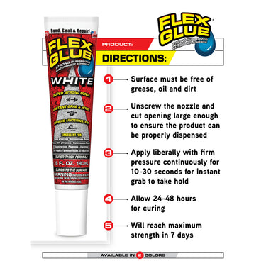 Flex Seal Family of Products Flex Glue MINI White Rubberized Waterproof Adhesive 0.75 fl. oz.