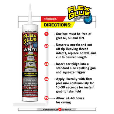 Flex Seal Family of Products Flex Glue Clear Rubberized Waterproof Adhesive 9 fl. oz.