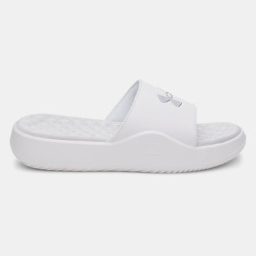 Under Armour Ignite Pro 8 Fixed Strap Women's Slides(White/Iridescent) Size 8