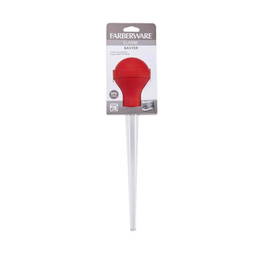 Farberware Red/Clear Plastic/Rubber/Silicone Baster