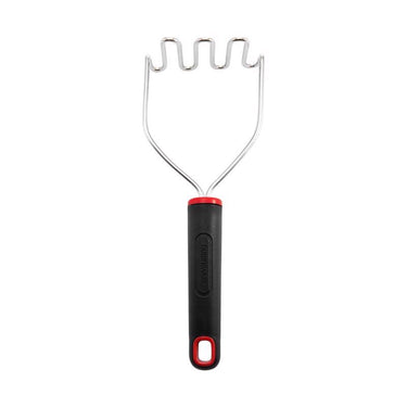 Farberware Black/Silver Plastic/Stainless Steel Potato Masher