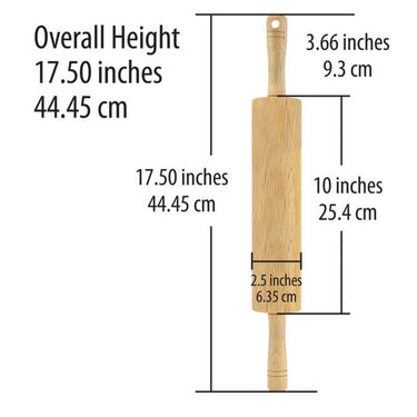 Farberware 17 in. L X 3 in. D Wood Bakers Rolling Pin Natural