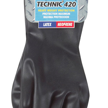 Spontex Technic 420 Latex/Neoprene Cleaning Gloves XL Black 1 pk
