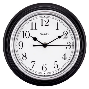Westclox 8-1/2 in. L X 8-1/2 in. W Indoor Analog Wall Clock Plastic Black/White