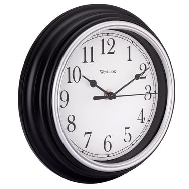 Westclox 8-1/2 in. L X 8-1/2 in. W Indoor Analog Wall Clock Plastic Black/White