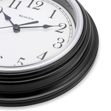 Westclox 8-1/2 in. L X 8-1/2 in. W Indoor Analog Wall Clock Plastic Black/White