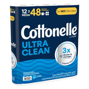 Cottonelle Ultra CleanCare Toilet Paper 12 Rolls 284 sheet