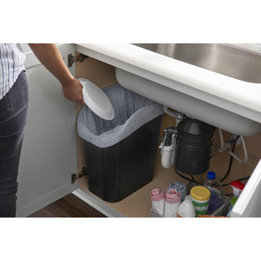 Rubbermaid 9.4 gal Black Resin Under Counter Wastebasket