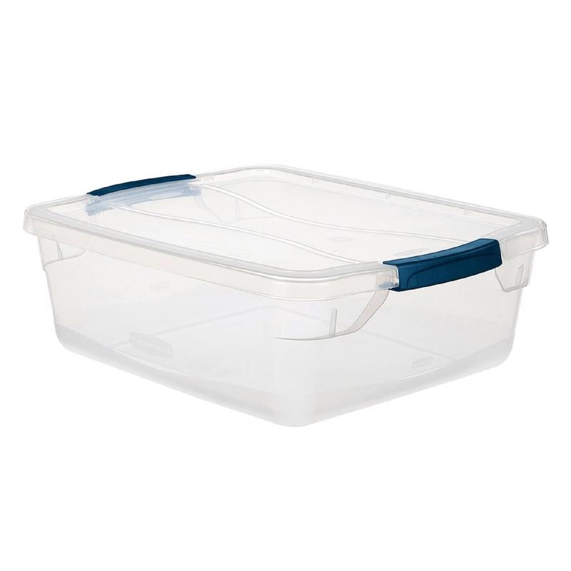 Load image into Gallery viewer, Rubbermaid Cleverstore 16 qt Blue/Clear Storage Tote 6.625 in. H X 13.375 in. W X 18.75 in. D Stacka
