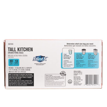 Ace 13 gal Mint Kitchen Trash Bags Drawstring 40 pk