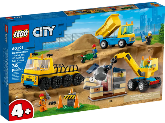 LEGO City Construction Trucks and Wrecking Ball Crane