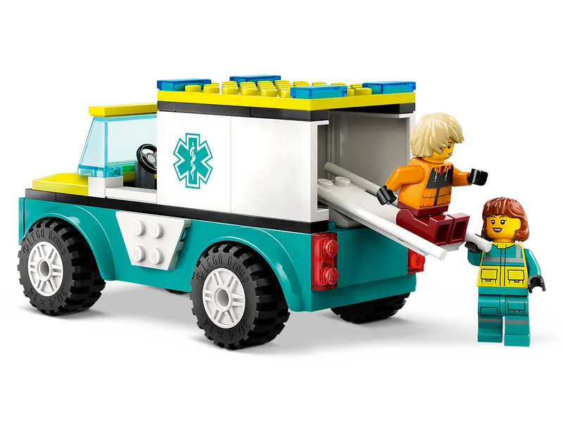 Load image into Gallery viewer, Lego City Emergency Ambulance and Snowboarder 79pc
