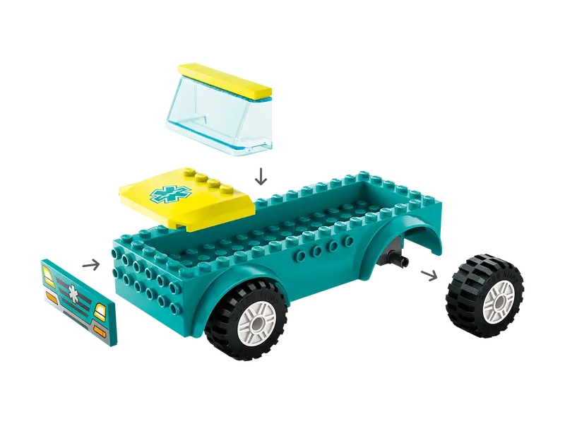 Load image into Gallery viewer, Lego City Emergency Ambulance and Snowboarder 79pc
