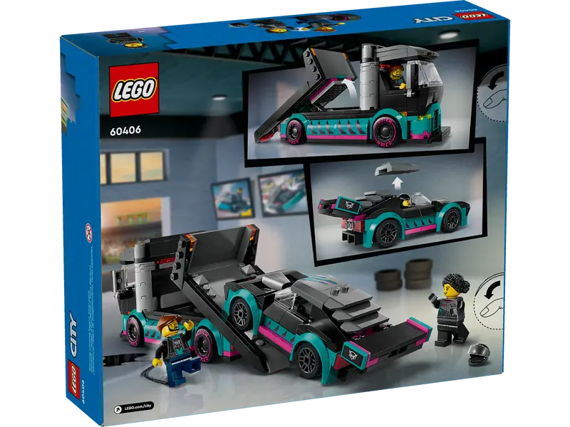 Load image into Gallery viewer, Lego City Race Car and Car Carrier Truck 328pc
