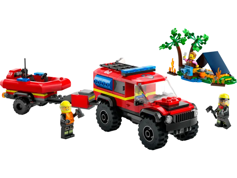 Load image into Gallery viewer, Lego City 4x4 Fire Truck with Rescue Boat 301pc
