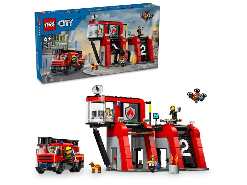 Load image into Gallery viewer, Lego City Fire Station with Fire Truck 843pc
