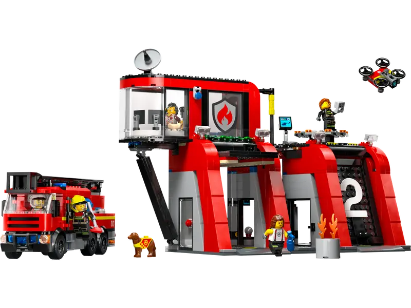 Load image into Gallery viewer, Lego City Fire Station with Fire Truck 843pc
