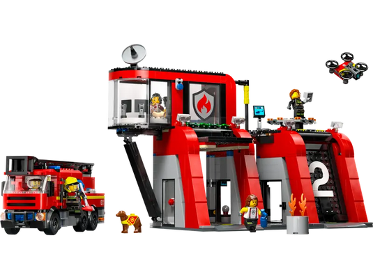 Lego City Fire Station with Fire Truck 843pc