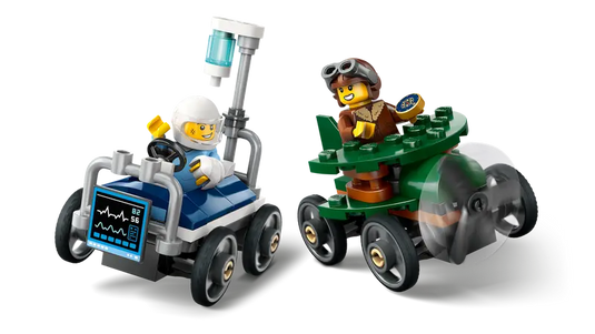 Lego City Airplane vs. Hospital Bed Race Car Pack