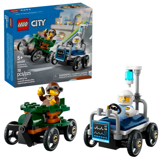 Lego City Airplane vs. Hospital Bed Race Car Pack