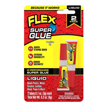 Flex Seal Family of Products Flex Super Glue Liquid High Strength Clear Super Glue 2 pk