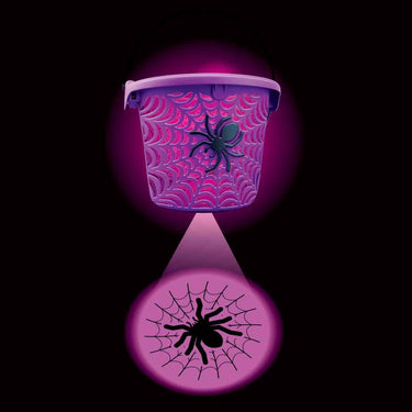 Magic Seasons Halloween Spider Web LED Projection Bucket 1 pk