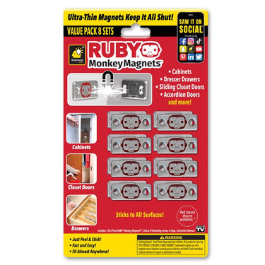 BulbHead Ruby Monkey Magnet Door & Drawer Closures 8 pk