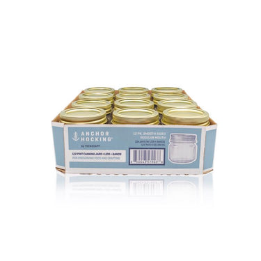 Anchor Hocking Tecnocap Regular Mouth Canning Jar 8 oz 12 pk