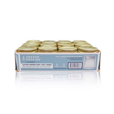 Anchor Hocking Tecnocap Regular Mouth Canning Jar 8 oz 12 pk