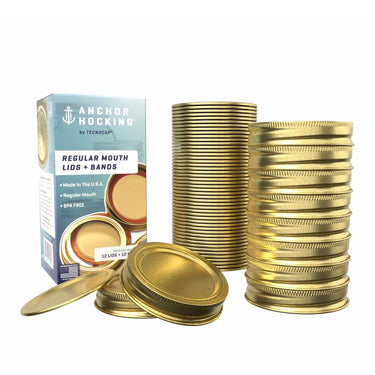 Tecnocap Anchor Hocking Regular Mouth Canning Lids and Bands 12 pk